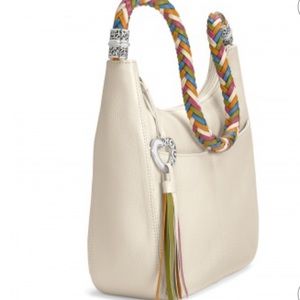 Brighton Barbados Ziptop Hobo Leather Bag.